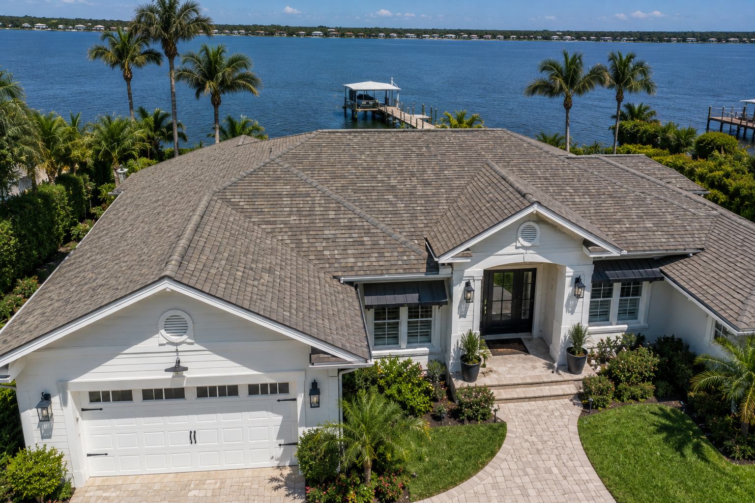 Aerial view of luxury home